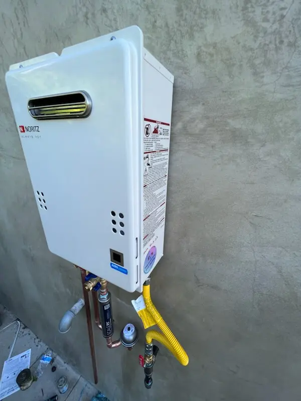 Tankless water heater installation for Hunter West homes